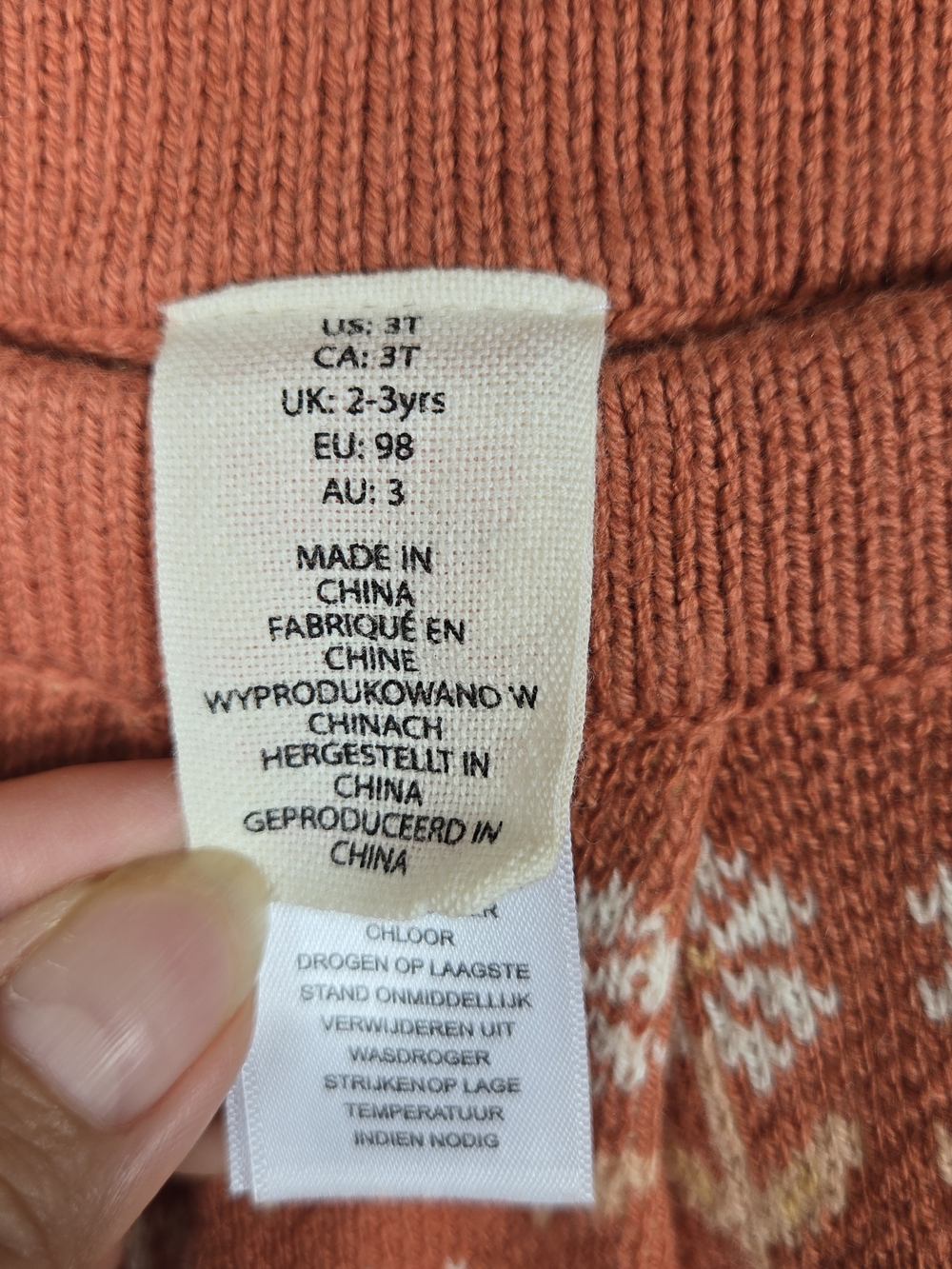 Zara Girls Knit Floral Skirt Size 2-3Y 98 Rust Orange Cottagecore Fall - Picture 6 of 7